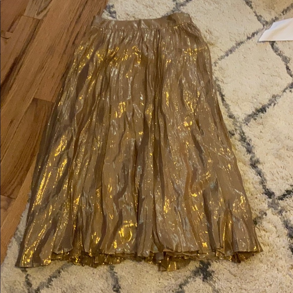 Kate spade metallic pleated midi skirt size 2